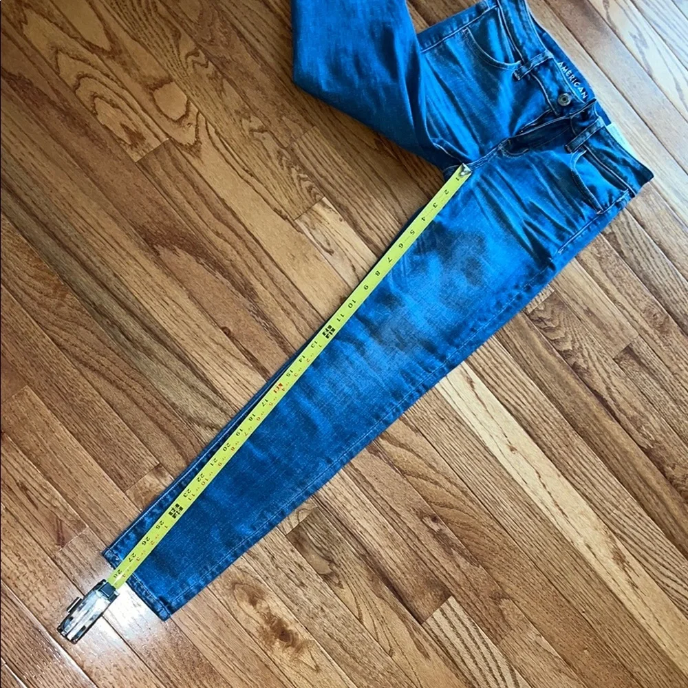 American Eagle Outfitters Blue Skinny Jeans Mid-Rise Stretch - Picture 12 of 13